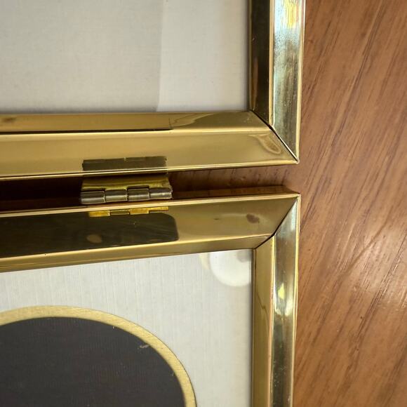 Brass Picture Frame Double Hinge Bifold Collage Matted Six Photo Korea 8x10 - Picture 6 of 9